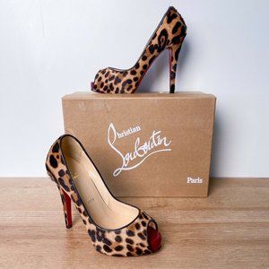 NEW Christian Louboutin Women's Sz 36 US 6 Very Prive 120 Leo Pony Luxor Heels